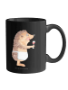 Mr. & Mrs. Panda Kaffeetasse Igel Wein ohne Spruch in Schwarz