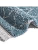 Mint Rugs Hochflor Teppich Fransen Ruby Blau