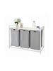 relaxdays Wäschesammler in Grau/ Weiß - (B)109,5 x (H)73,5 x (T)33 cm