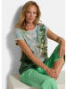 GOLDNER Blusenshirt Druckshirt mit Folienprint in grün / gemustert