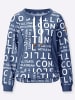 WITT WEIDEN Sweatshirt in jeansblau-weiß-bedruckt