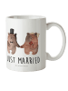 Mr. & Mrs. Panda Kinderpott Bär Heirat mit Spruch in Weiß