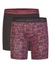 Happy Shorts Langer Boxer Jersey in schwarz, bordeaux