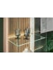 Furn.Design Vitrine weiß matt, Eiche 48 x 180 cm, Glasvitrine mit 5 Fächern und Soft-Close