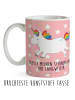 Mr. & Mrs. Panda Kindertasse Einhorn Happy mit Spruch in Rot Pastell