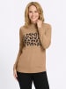 Sieh an! Stehkragen-Pullover in camel-schwarz