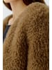 Oui Nahtlos gestrickte Strickjacke mit Hakenverschluss in Brown