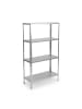 relaxdays Metallregal in Silber - (B)75 x (H)150 x (T)30 cm
