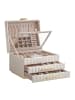 SONGMICS HOME Schmuckkasten Anah in Weiß - (B)24 x (H)15.8 x (T)21.5 cm