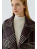 Oui Doppelreihermantel in dk brown white