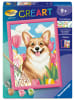 Ravensburger Verlag GmbH Nonbook - CreArt, Malen nach Zahlen Kinder - Corgi im Blütenmeer