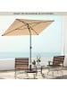 COSTWAY Sonnenschirm rechteckig 210x140 cm in Beige