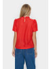 SAINT TROPEZ Kurzarm-Bluse JovitaSZ Gerade Passform in Flame Scarlet