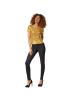 tectake Damen-Shirt mit kurzen Ärmeln und Rundhalsausschnitt, gold