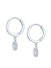 Elli DIAMONDS  Ohrringe 925 Sterling Silber Viereck in Weiß