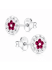 schmuck23 Ohrringe 925 Silber Blume in Bunt