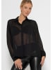 SASSYCLASSY Chiffon Bluse mit Struktur - schwarz in Schwarz