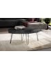 KADIMA DESIGN Couchtisch 100x50x40 cm Mango Massivholz Metall Sofatisch, Design