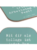 Mr. & Mrs. Panda Untersetzer Glas Spruch Fest Kollege mit Spruch in Meeresbrise
