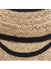 Beliani Geflochtener Teppich BUKSE in Beige/Schwarz - (W) 140 x (H) 0.7 x (L) 140 cm