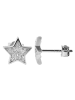 Adeliás Kinder Ohrstecker Stern aus 925 Silber mit Zirkonia in silber