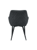 SalesFever Esszimmerstuhl mit Steppung Strukturstoff und schwarzem Gestell in Anthrazit