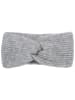 styleBREAKER Strick Stirnband mit Perlrippen Muster und Knoten in Hellgrau meliert