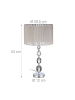 relaxdays Nachttischlampe Kristall in Grau/ Silber - (H)53 x Ø 29,5 cm