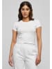 Urban Classics Urban Classics Damen Ladies Stretch Jersey Cropped Tee in white