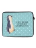 Mr. & Mrs. Panda Laptoptasche Pinguin mHerzieren mit Spruch in Türkis Pastell