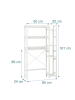 relaxdays Toilettenregal in Weiß – (B)80 x (H)161 x (T)24 cm