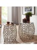 FineBuy Beistelltisch in Silber / Aluminium / 46x46x42