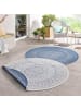 NORTHRUGS Wendeteppich Rund Porto Creme Blau In- & Outdoor