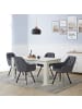 Homestyle4u Polsterstuhl 2er Set in Grau