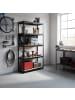 relaxdays Schwerlastregal in Schwarz/ Braun - (B)90 x (H)180 x (T)40 cm