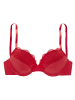 PETITE FLEUR Push-up-BH in rot + weiß + marine