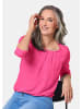 GOLDNER Chiffon-Shirt mit 3/4-Arm, Rundhals in pink