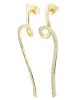 Adeliás Damen Ohrringe – Ohrstecker aus 925 Silber mit Zirkonia in gold
