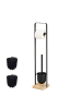 relaxdays WC Garnitur in Schwarz/Natur – (B)15 x (H)72,5 x (T)14,5 cm