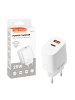 Wisam Teltech Ladegerät USB / USB-C 25W QC 3.0, PD 3.0, PPS weiß TCH-02