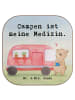 Mr. & Mrs. Panda Glasuntersetzer Bär Camper Design mit Spruch in Weiß
