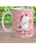 Mr. & Mrs. Panda Becher Einhorn Künstler mit Spruch in Rot Pastell