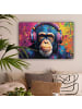 MuchoWow Leinwand Bilder Bunte Schimpanse
