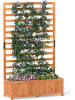 COSTWAY Blumenkasten mit Rankgitter 90x35x150cm in Orange