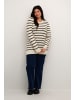 KAFFE curve Strickpullover KClinda Regular fit in Feather Gray Mel/ Black Stripe