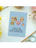 Mr. & Mrs. Panda Wanddeko Igel Familie mit Spruch in Blau Pastell