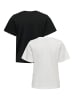 JACQUELINE de YONG Basic T-Shirt 2-er Set VMPAULA in Schwarz-Weiß