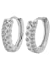 Adeliás Damen Ohrringe – Klappcreole aus 925 Silber mit Zirkonia in silber