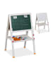 relaxdays Kinderstandtafel in Weiß - (B)39 x (H)65 - 77 x (T)44,5 cm