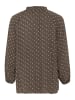 Kaffe Langarm-Bluse KAbabett Regular fit in Major Brown/Chalk Dot